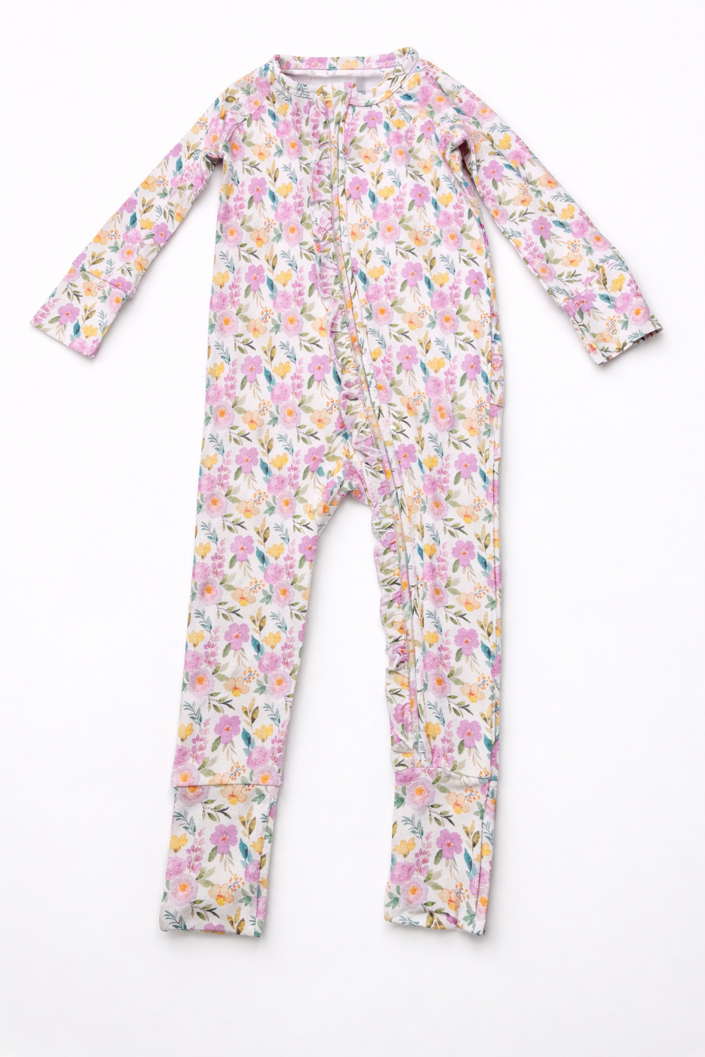 Convertible Romper with Ruffles | Yellow Floral