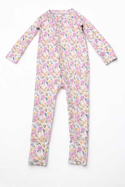 Convertible Romper with Ruffles | Yellow Floral