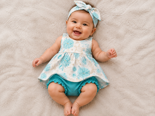 Sleeveless Peplum Top with Bummie Shorts Set | Marine