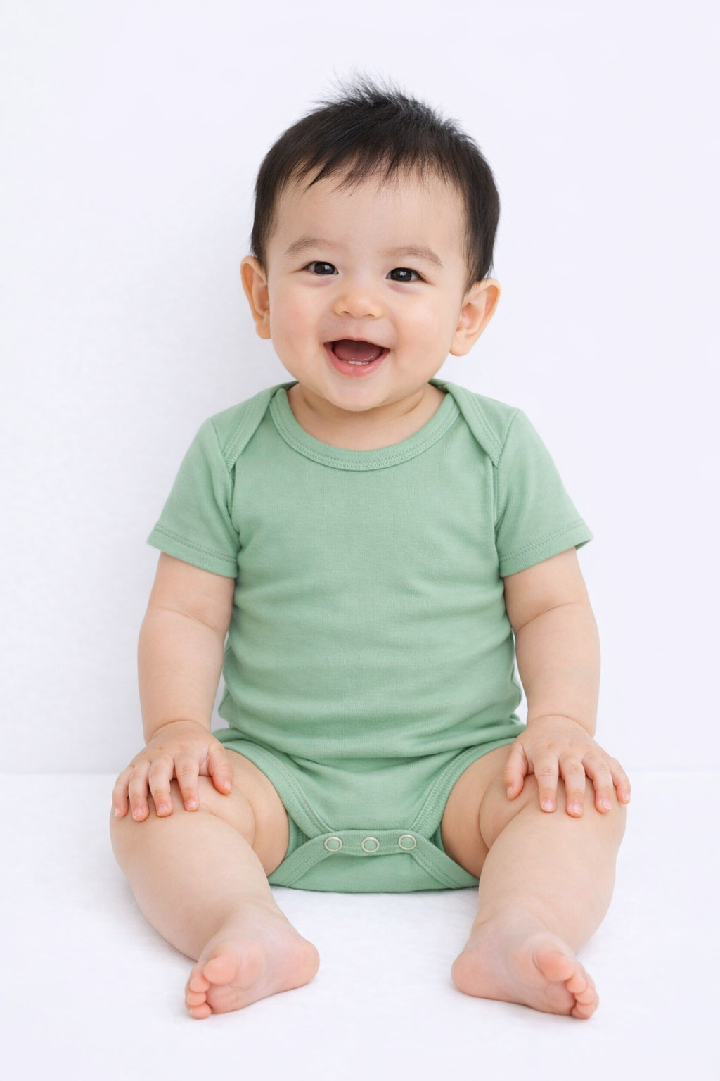 Short-Sleeved Bodysuit | Quiet Green