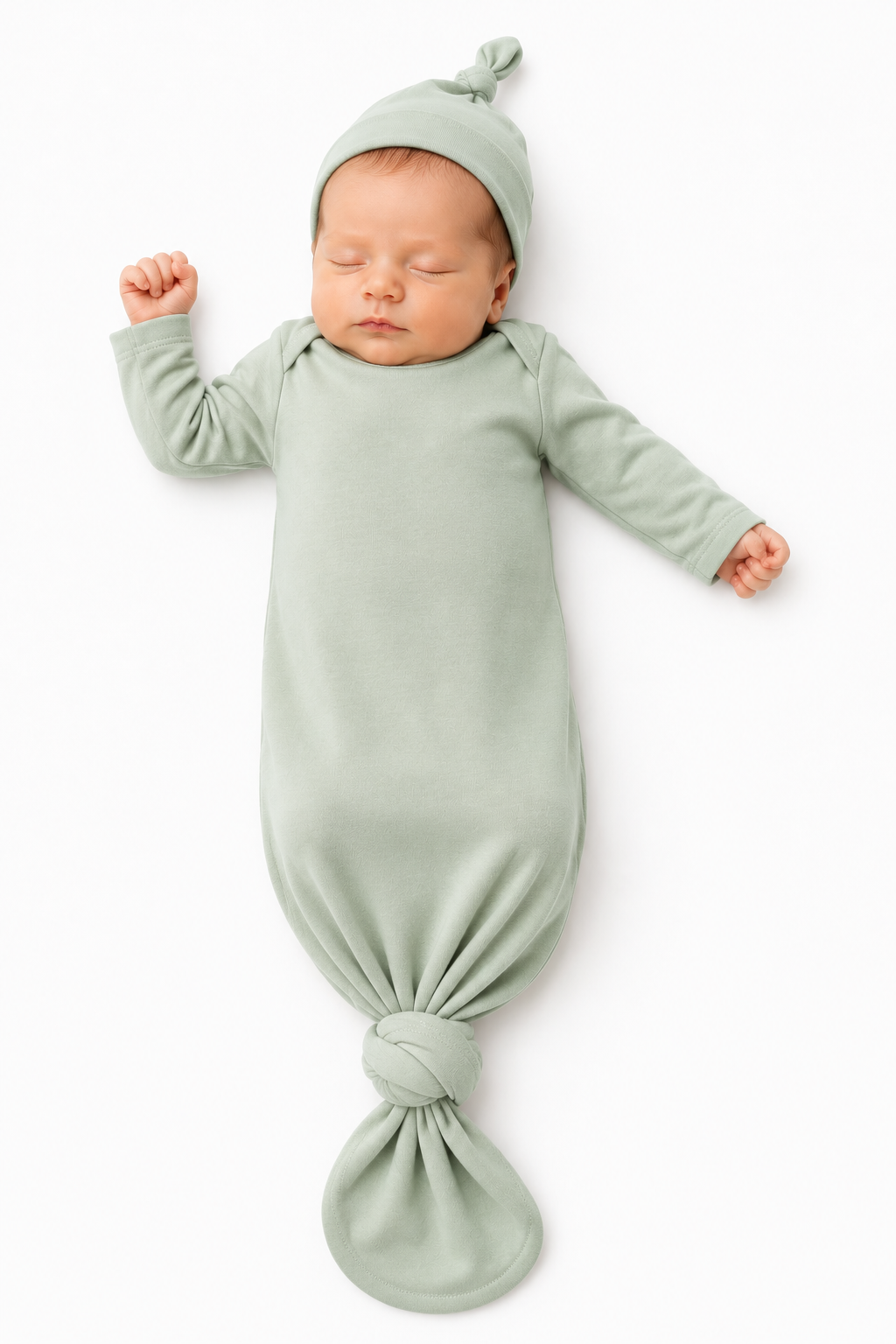 Knotted Gown and Hat Set | Quiet Green