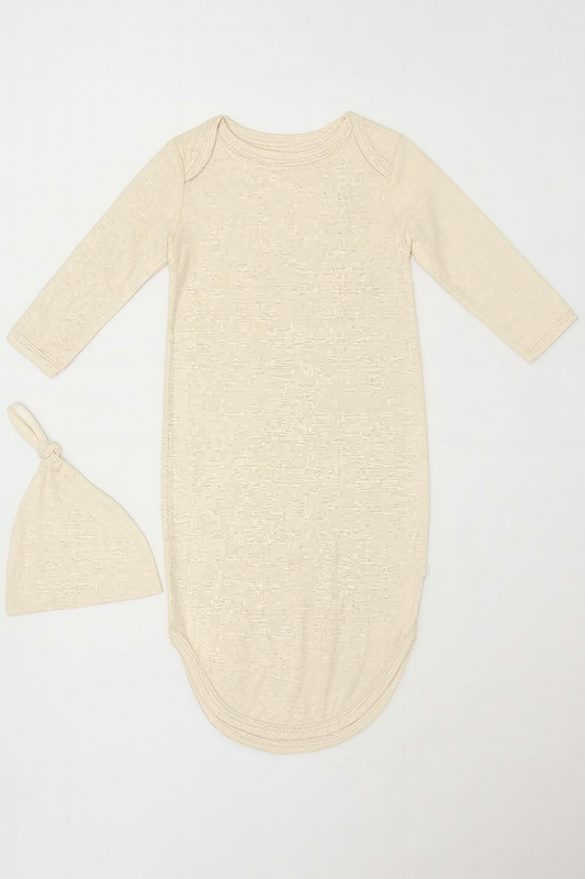 Knotted Gown and Hat Set | Buttercream