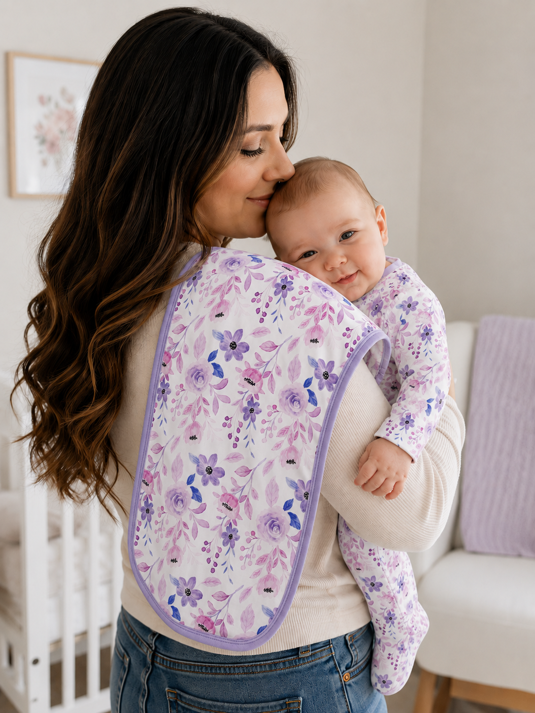 Burp Cloth | Soft Purple Floral