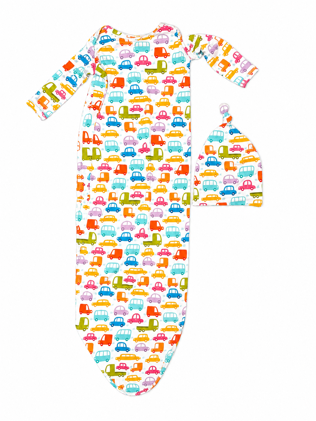 Knotted Gown and Hat Set | Colourful Cars