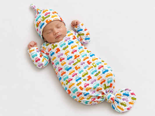 Knotted Gown and Hat Set | Colourful Cars